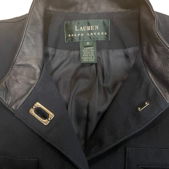 Ralph Lauren Equestrian Blazer 6 | Vintage Navy Jacket, Leather Trim Toggle Rare - Picture 2 of 9